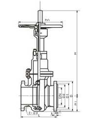 Z43WF、Z543WF、Z643WF、Z943WF型平板閘閥外形結(jié)構(gòu)尺寸圖